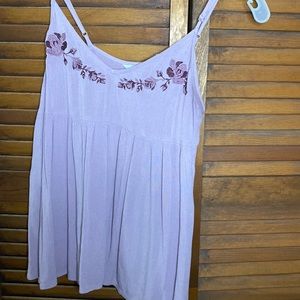 Arizona Jean Co Purple Floral Tank Top